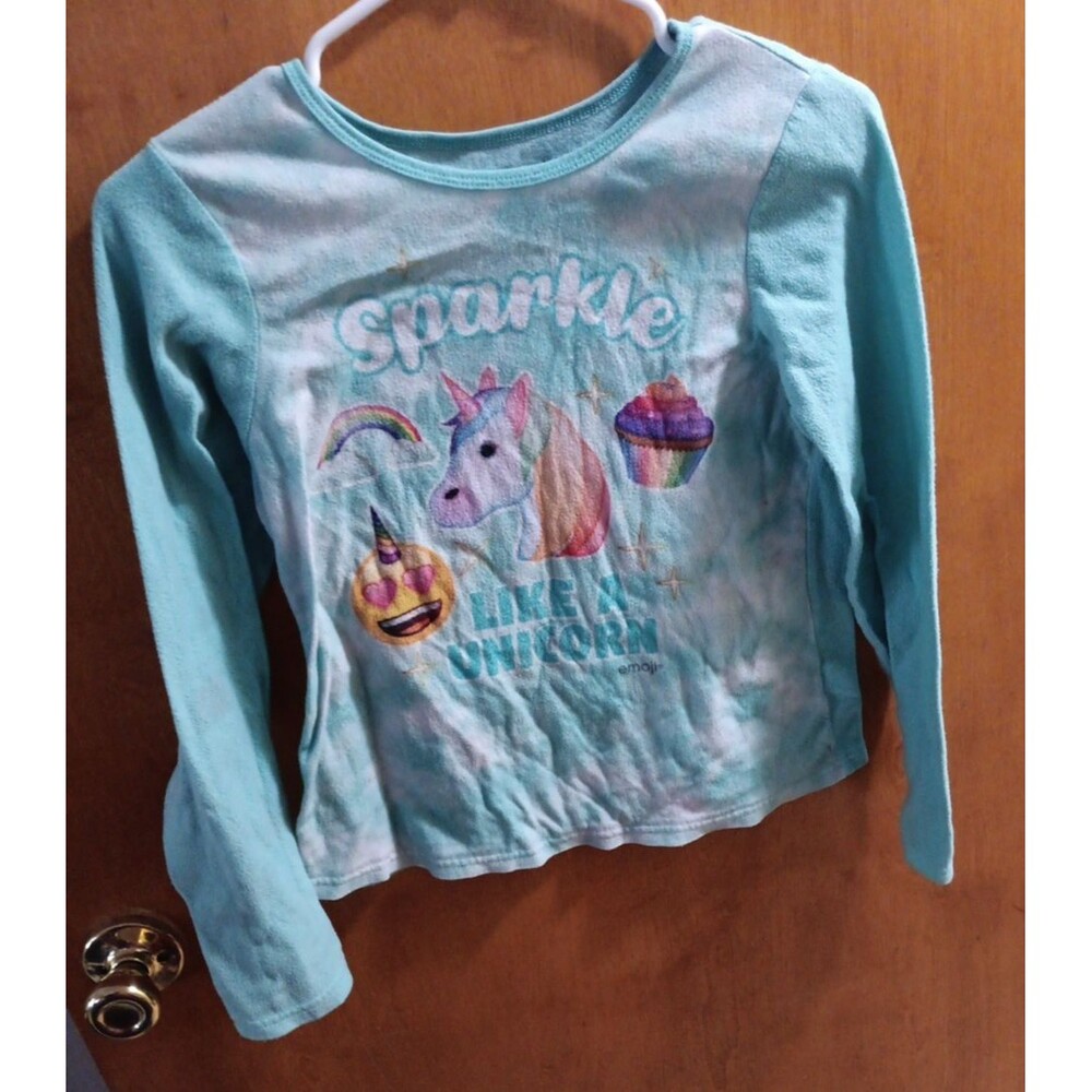 Emoji Unicorn Pajama Shirt Girls Size 14/16 Sparkle Like A Unicorn